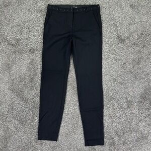 The Kooples Black Wool Blend Slim‎ Fit Pants Studded Top Women 36 Romania Made